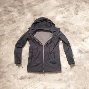 Lululemon Hooded Zippered Blue Denim Look.